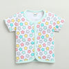 BUMZEE White & Mint Green Baby Boys Half Sleeves Jabla & Short Set