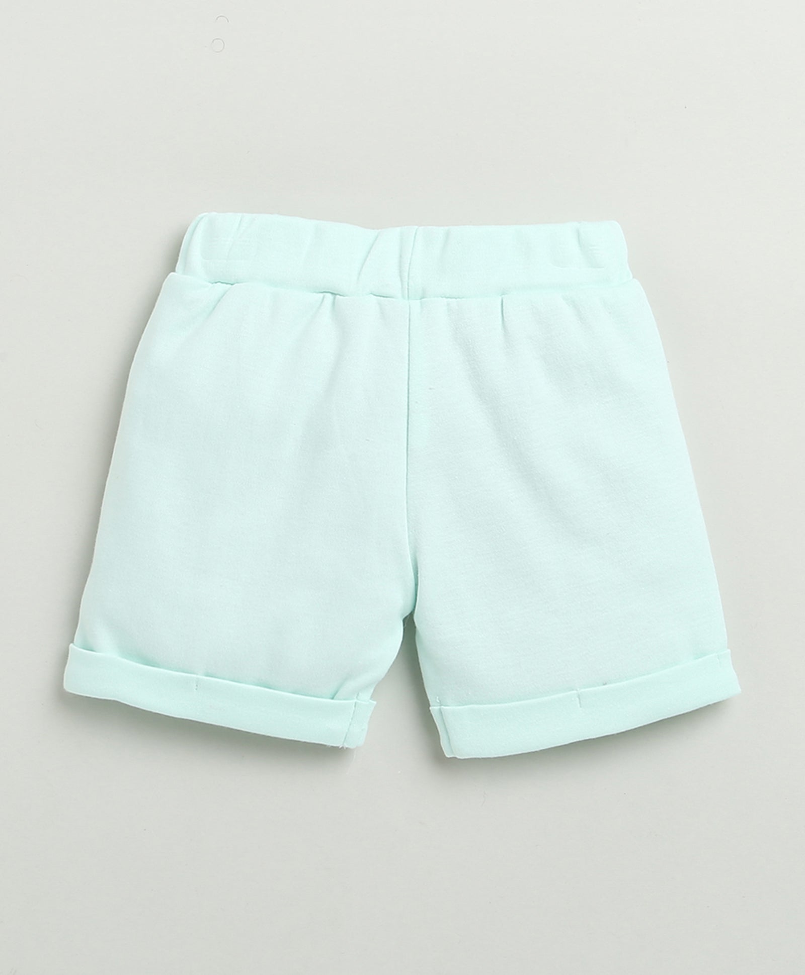 BUMZEE White & Mint Green Baby Boys Half Sleeves Jabla & Short Set