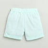 BUMZEE White & Mint Green Baby Boys Half Sleeves Jabla & Short Set