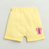 BUMZEE White & Yellow Baby Girls Half Sleeves Jabla & Short Set