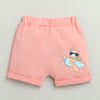BUMZEE White & Peach Baby Girls Half Sleeves Jabla & Short Set