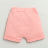 BUMZEE White & Peach Baby Girls Half Sleeves Jabla & Short Set
