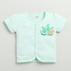 BUMZEE Mint Green & White Baby Girls Half Sleeves Jabla & Short Set