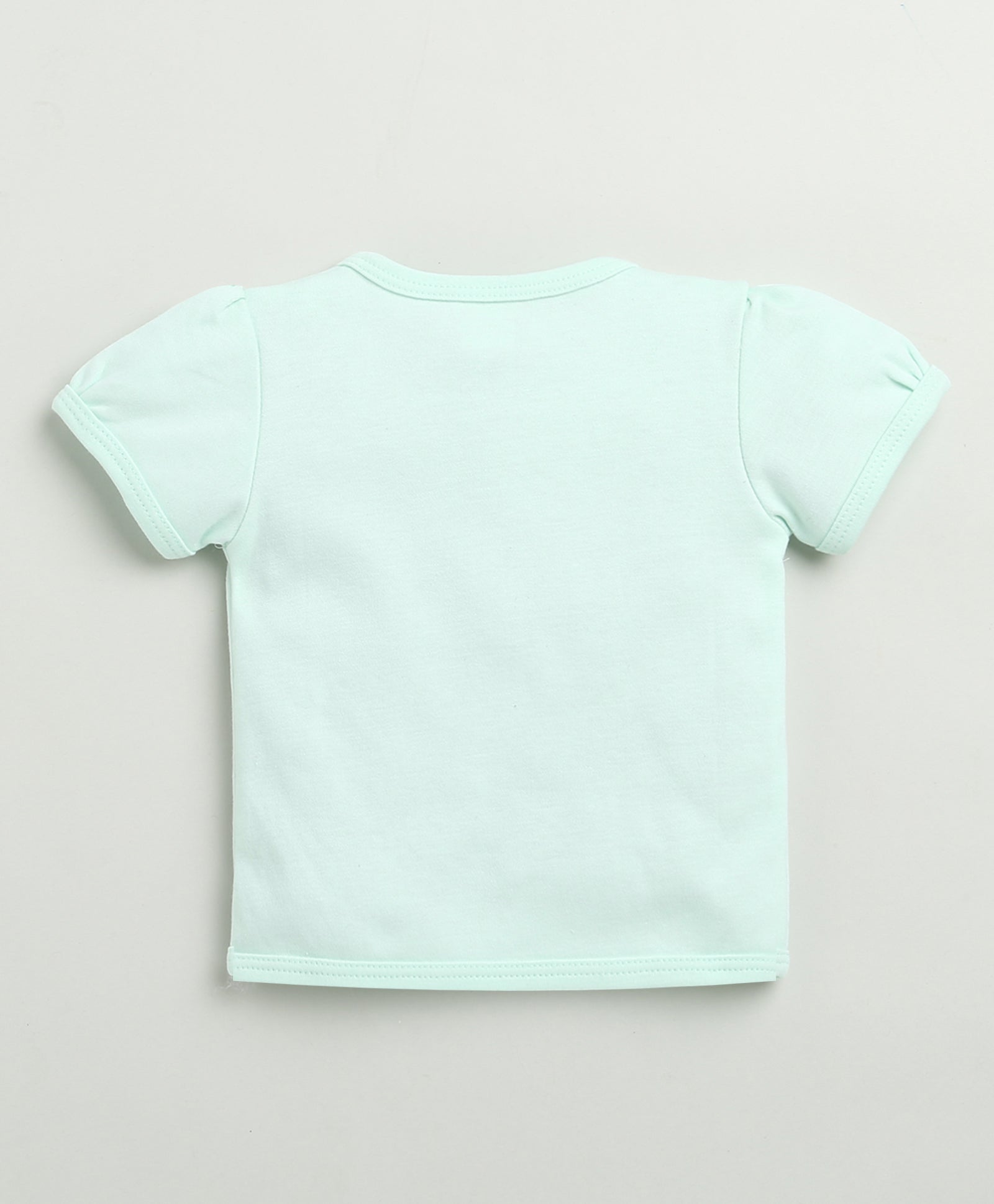 BUMZEE Mint Green & White Baby Girls Half Sleeves Jabla & Short Set
