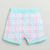 BUMZEE Sky Blue & White Baby Girls Half Sleeves Jabla & Short Set