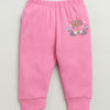 Girls 100% Cotton Floral Jabla & Pyjama Set - White & Pink