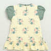 Girls 100% Cotton Floral Frocks - Yellow & Green