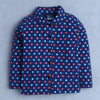 Girls 100% Cotton Polka Dots Nightsuit - Navy