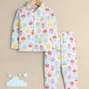 Girls 100% Cotton Cuppy Cake Nightsuit - Beige