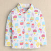 Girls 100% Cotton Cuppy Cake Nightsuit - Beige