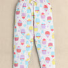 Girls 100% Cotton Cuppy Cake Nightsuit - Beige