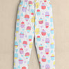 Girls 100% Cotton Cuppy Cake Nightsuit - Beige