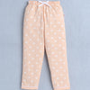 Girls 100% Cotton Bow Tie Nightsuit - Peach