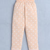 Girls 100% Cotton Bow Tie Nightsuit - Peach