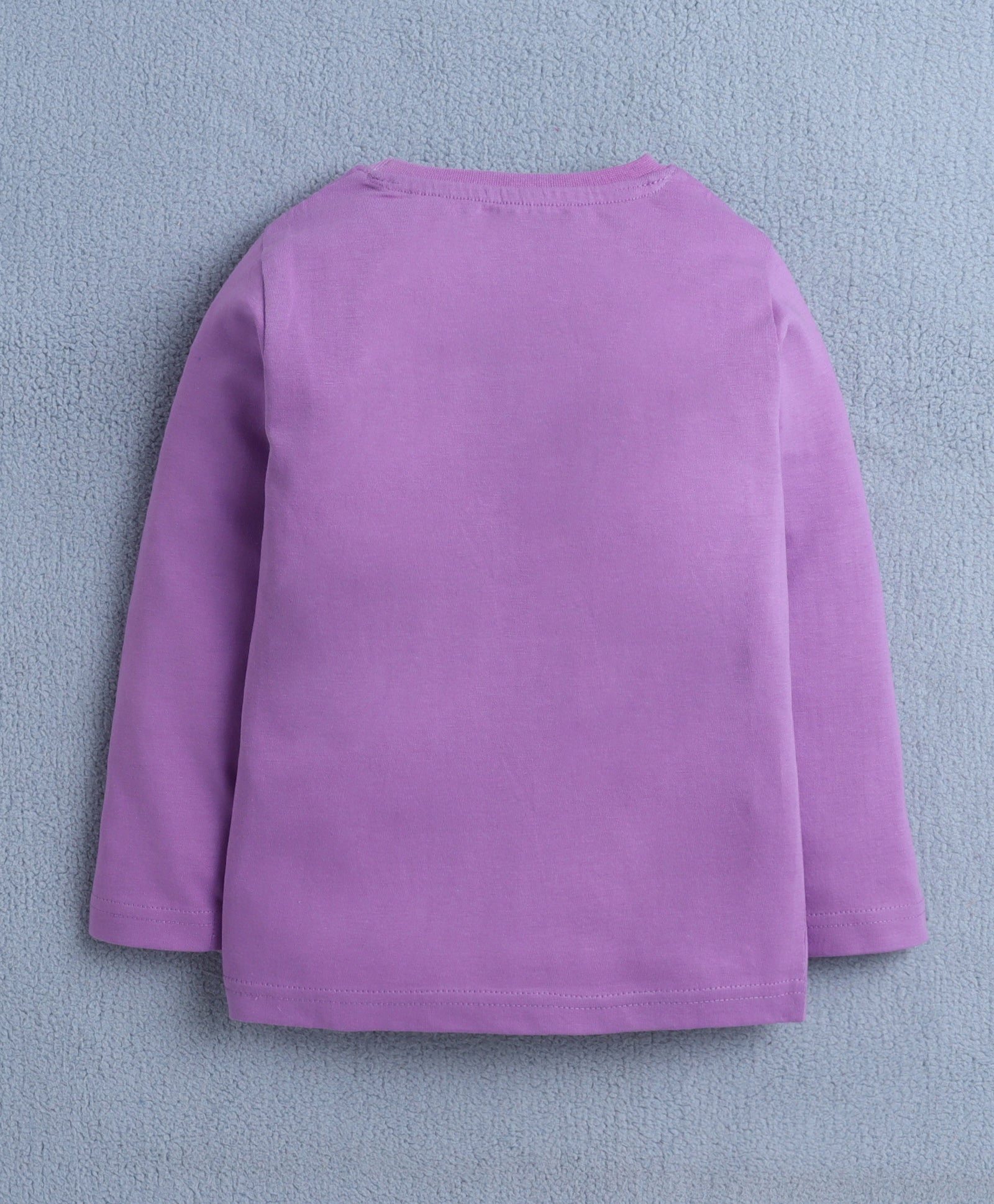 Girls 100% Cotton Triangle & Text T-Shirt & Pyjama Set - Lavender & Mutli