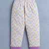 Girls 100% Cotton Triangle & Text T-Shirt & Pyjama Set - Lavender & Mutli