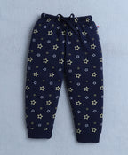 Bumzee Navy Graphic Print T-Shirt & Pyjama Set, Full Sleeves, 100% Cotton (Style Peb10273)