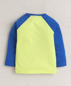 Bumzee Lime Green & Royal Blue Striped T-Shirt & Pyjama Set, Full Sleeves