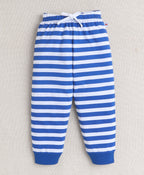 Bumzee Lime Green & Royal Blue Striped T-Shirt & Pyjama Set, Full Sleeves