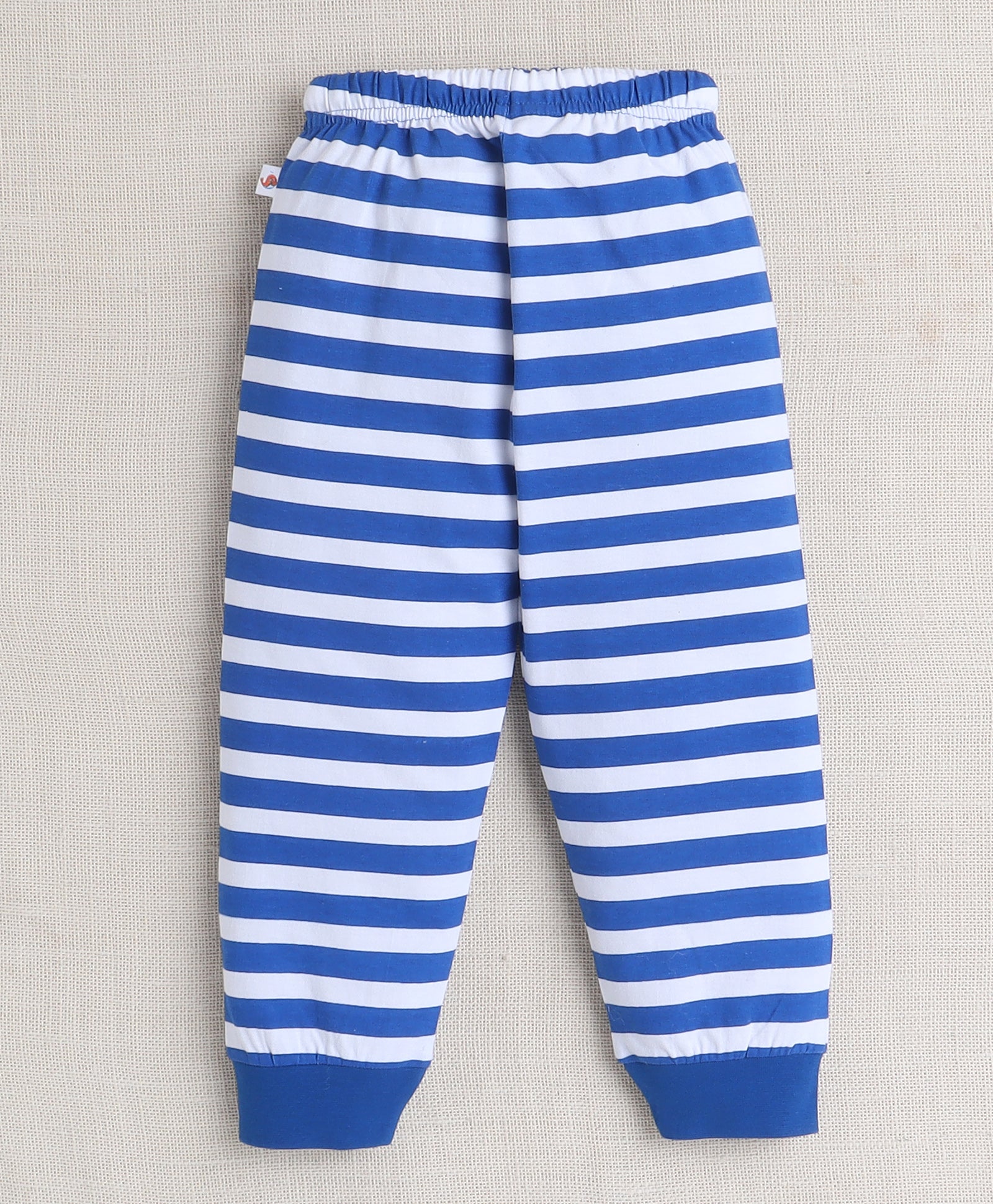 Boys 100% Cotton Striped & Warrior T-Shirt & Pyjama Set - Lime Green & Royal Blu