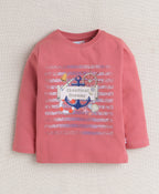 Bumzee Brick Red & Blue Graphic Print T-Shirt & Pyjama Set, Full Sleeves