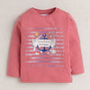 Boys 100% Cotton Boat & Anchor Sticker T-Shirt & Pyjama Set - Brick Red & Blue