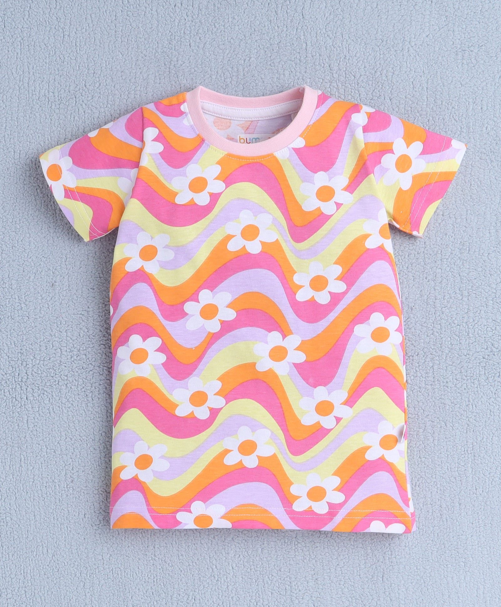 BUMZEE Multi Girls Half Sleeves T-Shirt & Short Set
