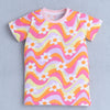 BUMZEE Multi Girls Half Sleeves T-Shirt & Short Set