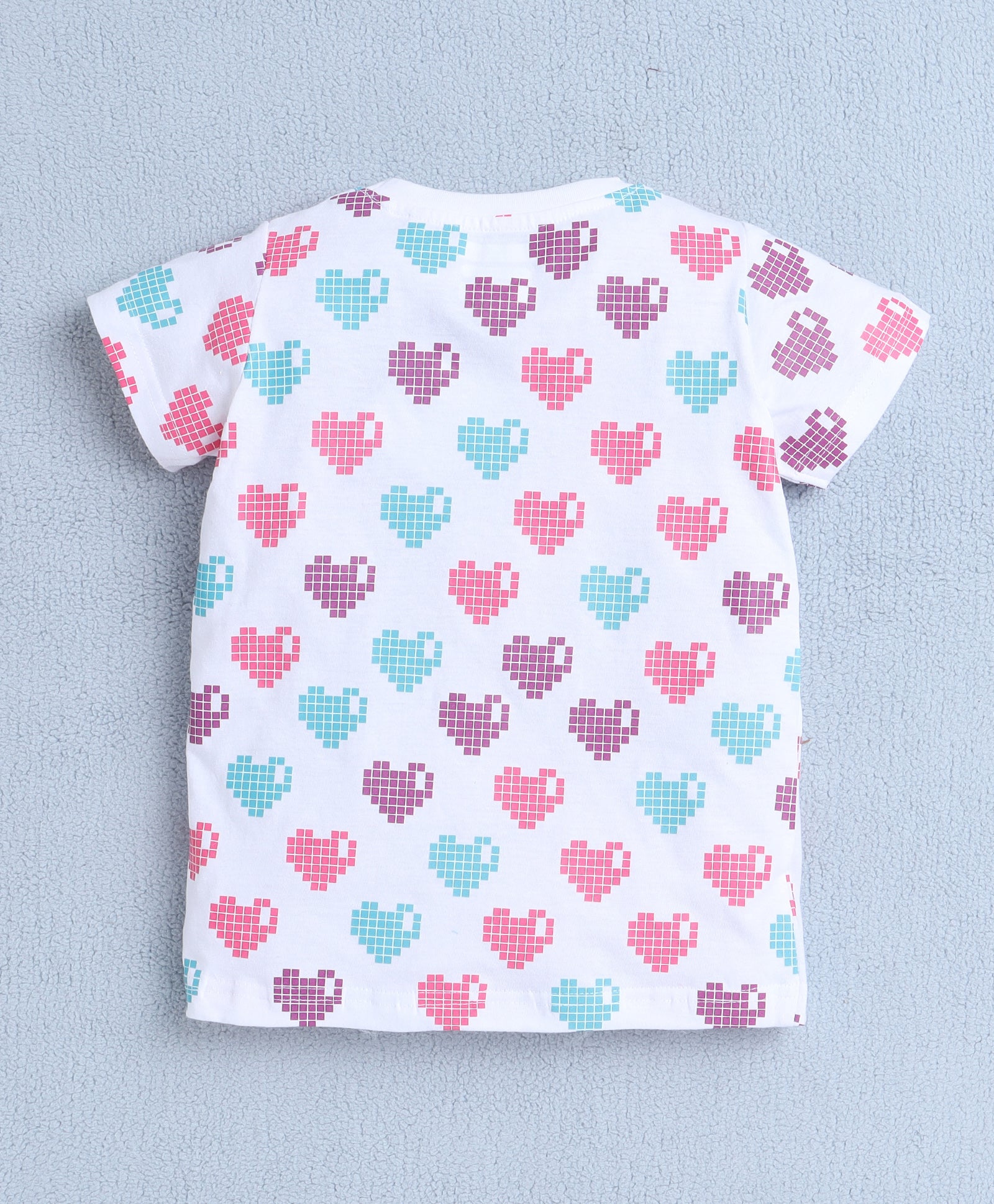 BUMZEE White & Blue Girls Half Sleeves T-Shirt & Short Set