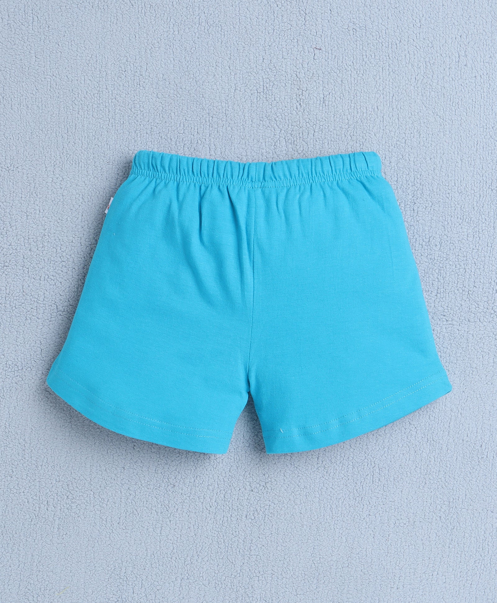 BUMZEE White & Blue Girls Half Sleeves T-Shirt & Short Set