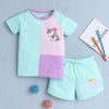 BUMZEE Mint Green Girls Half Sleeves T-Shirt & Short Set