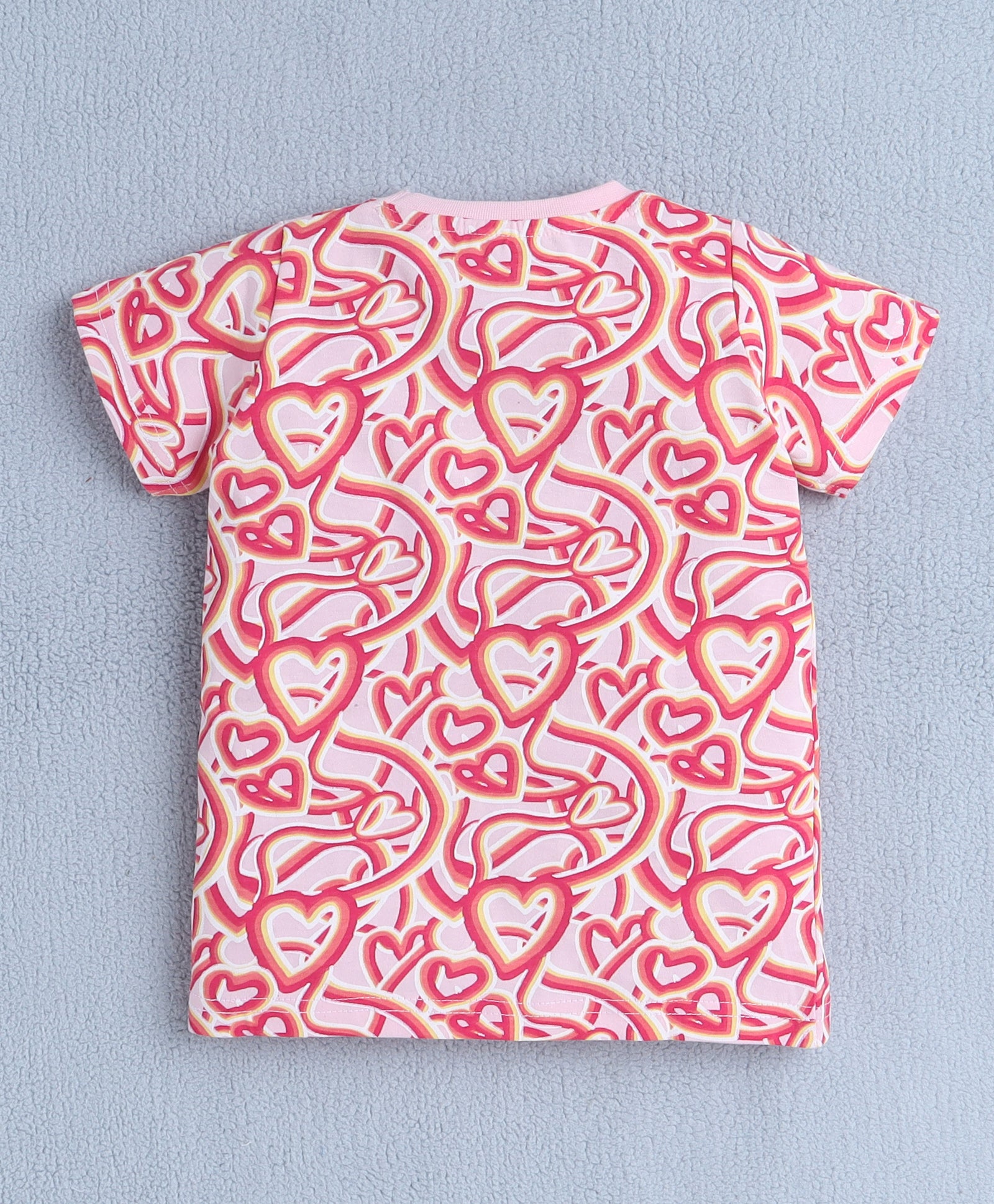 BUMZEE Pink & Yellow Girls Half Sleeves T-Shirt & Short Set
