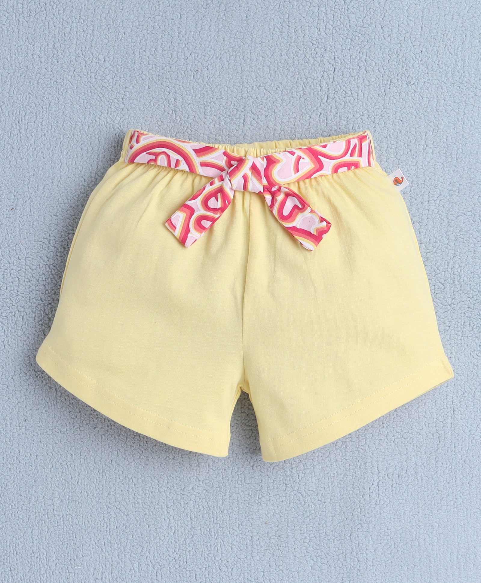 BUMZEE Pink & Yellow Girls Half Sleeves T-Shirt & Short Set