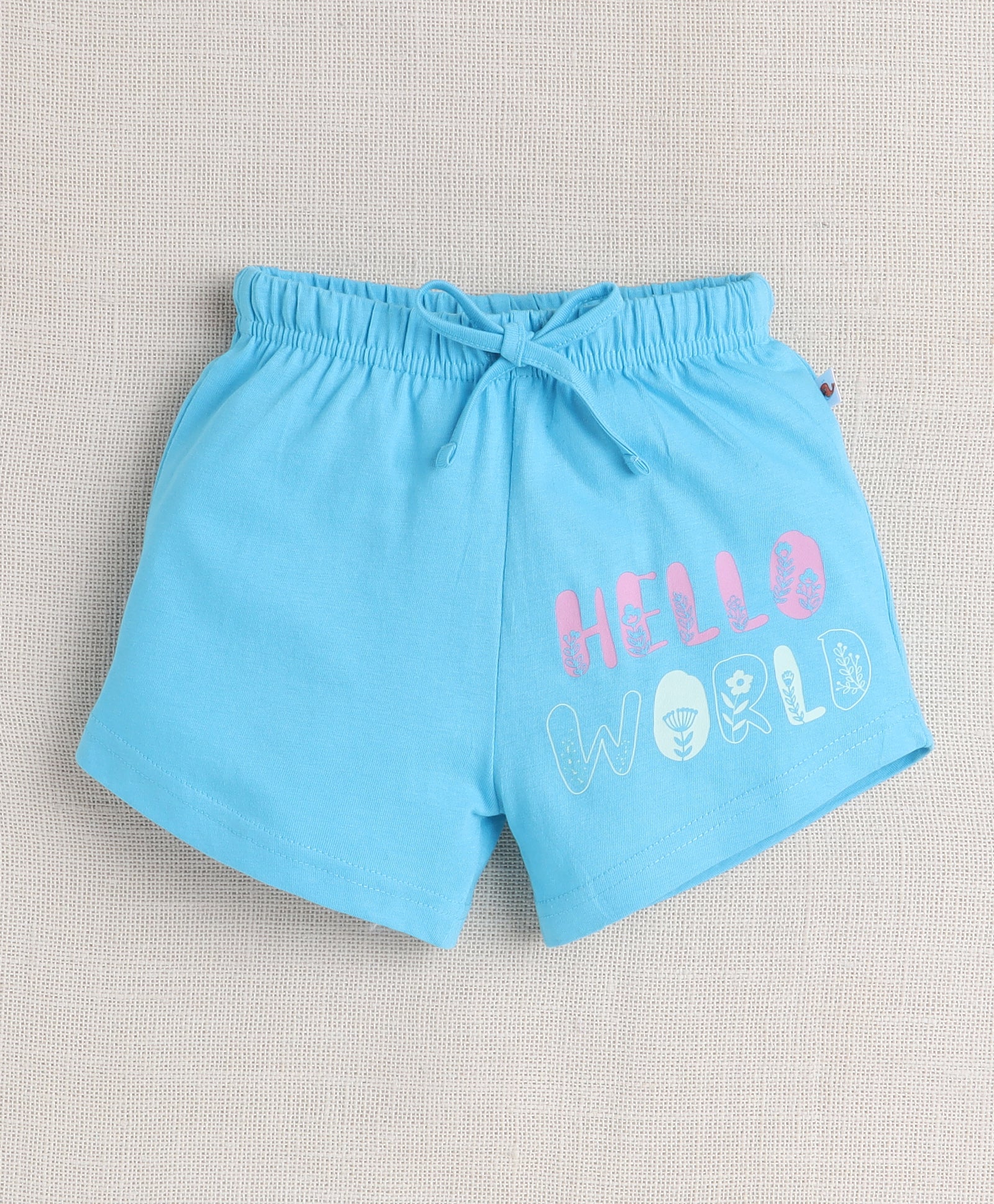 BUMZEE Multi & Blue Girls Half Sleeves T-Shirt & Short Set