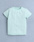 Bumzee Pista Green Graphic Print T-Shirt & Short Set, Half Sleeves, 100% Cotton