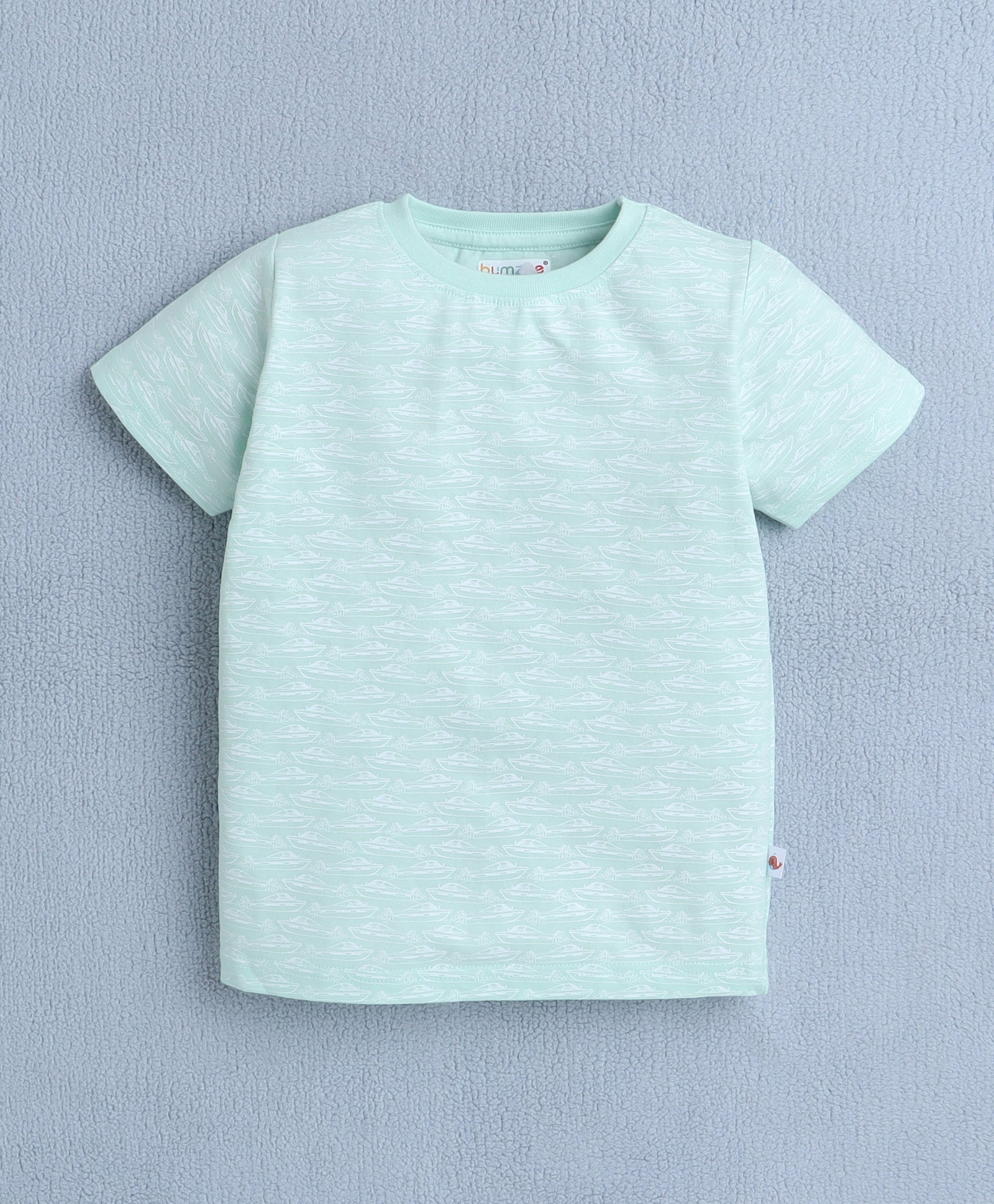 BUMZEE Pista Green Boys Half Sleeves T-Shirt & Short Set