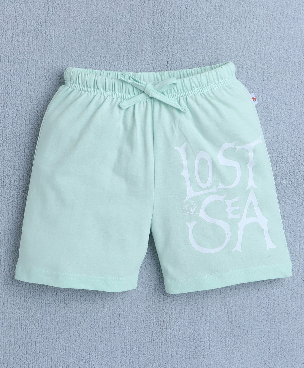Bumzee Pista Green Graphic Print T-Shirt & Short Set, Half Sleeves, 100% Cotton