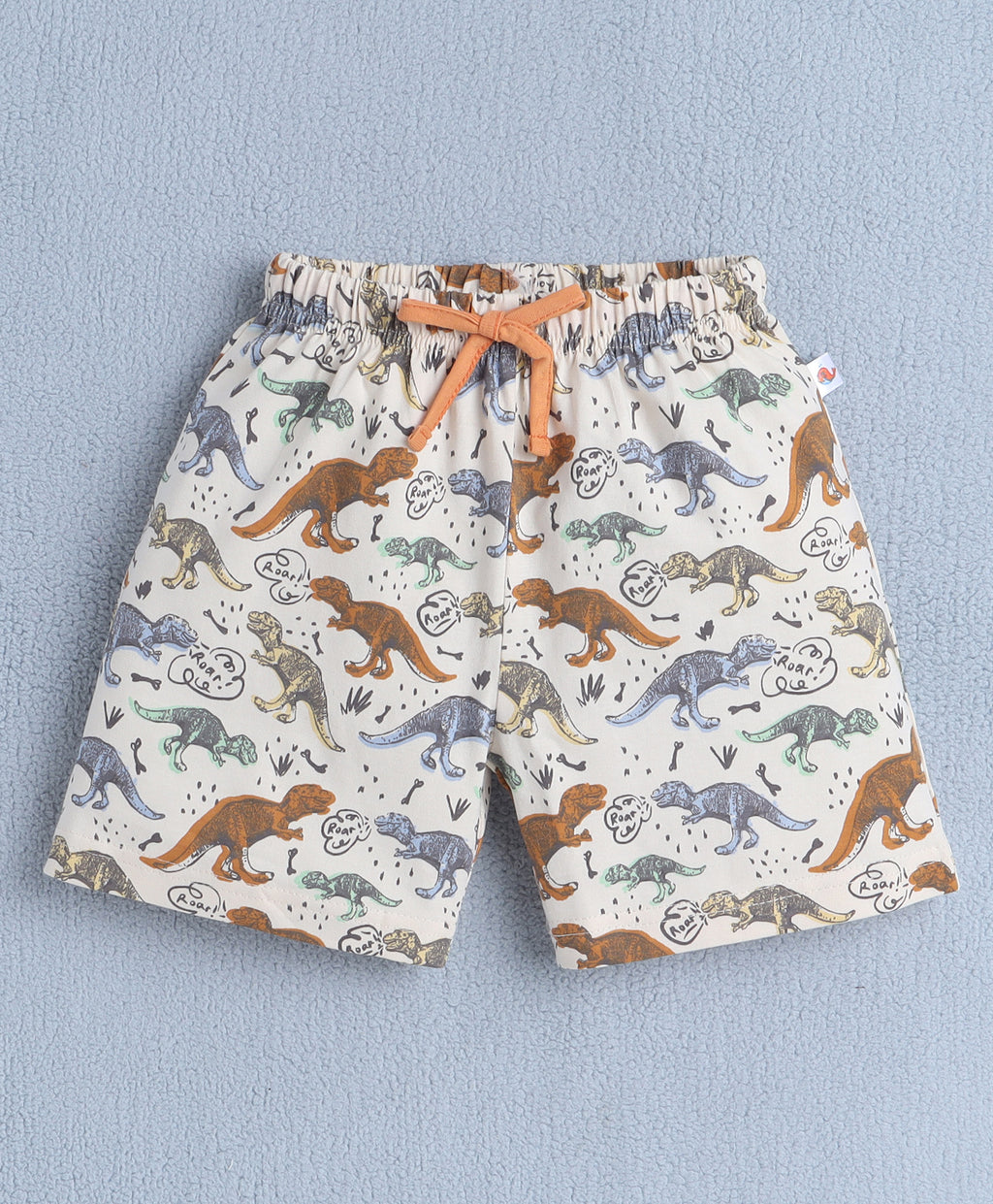 Bumzee Beige Animal Print T-Shirt & Short Set, Half Sleeves, 100% Cotton
