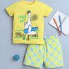 BUMZEE Yellow & Sky Blue Boys Half Sleeves T-Shirt & Short Set