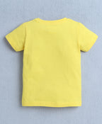 Bumzee Yellow & Sky Blue Animal Print T-Shirt & Short Set, Half Sleeves