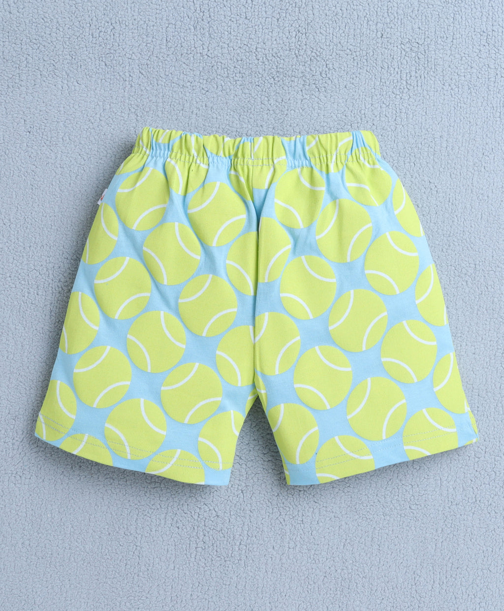 Bumzee Yellow & Sky Blue Animal Print T-Shirt & Short Set, Half Sleeves