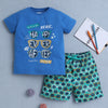BUMZEE Blue & Green Boys Half Sleeves T-Shirt & Short Set