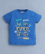 Bumzee Blue & Green Graphic Print T-Shirt & Short Set, Half Sleeves, 100% Cotton