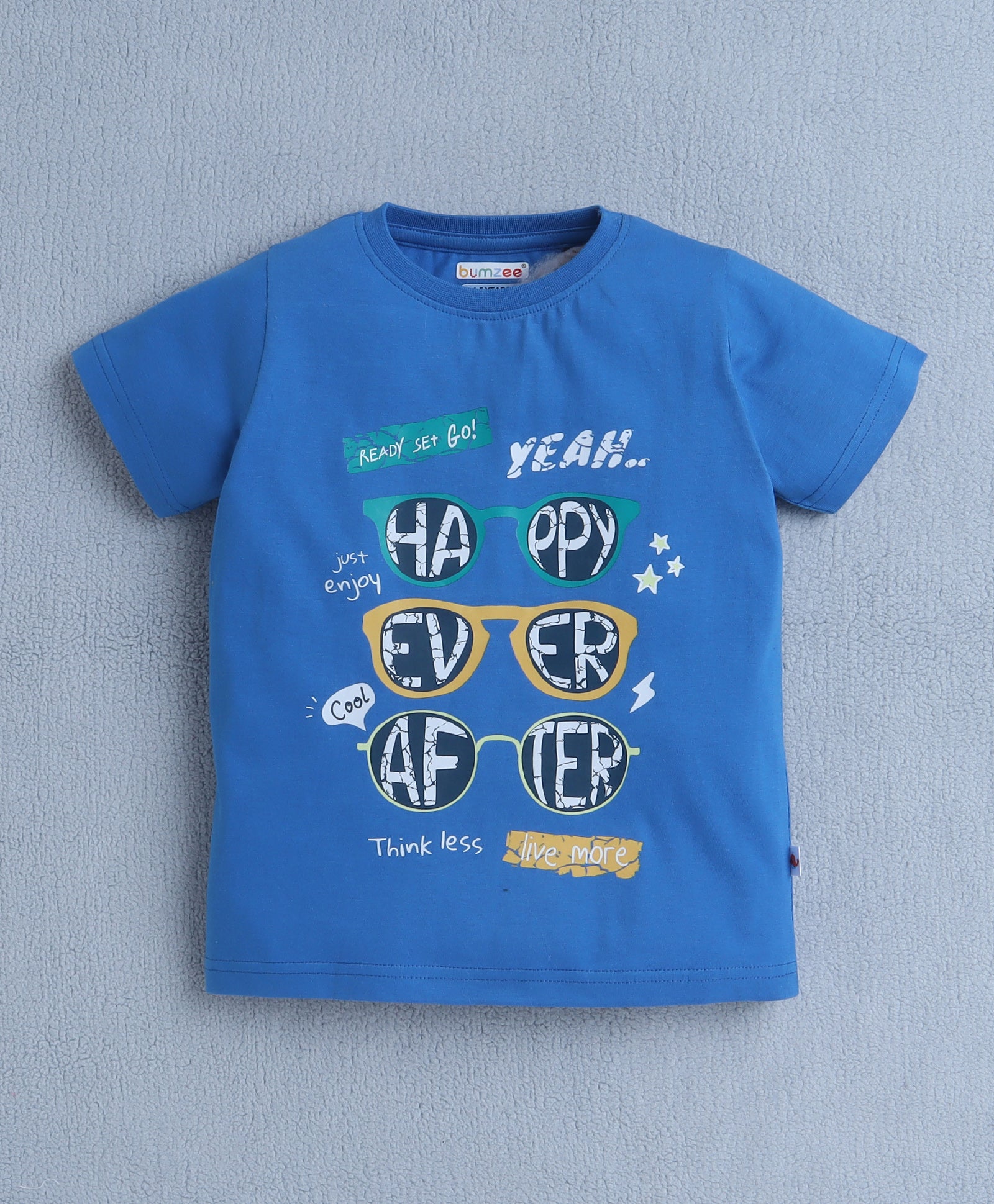 BUMZEE Blue & Green Boys Half Sleeves T-Shirt & Short Set