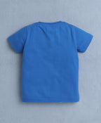 Bumzee Blue & Green Graphic Print T-Shirt & Short Set, Half Sleeves, 100% Cotton