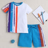 BUMZEE White & Blue Boys Half Sleeves T-Shirt & Short Set