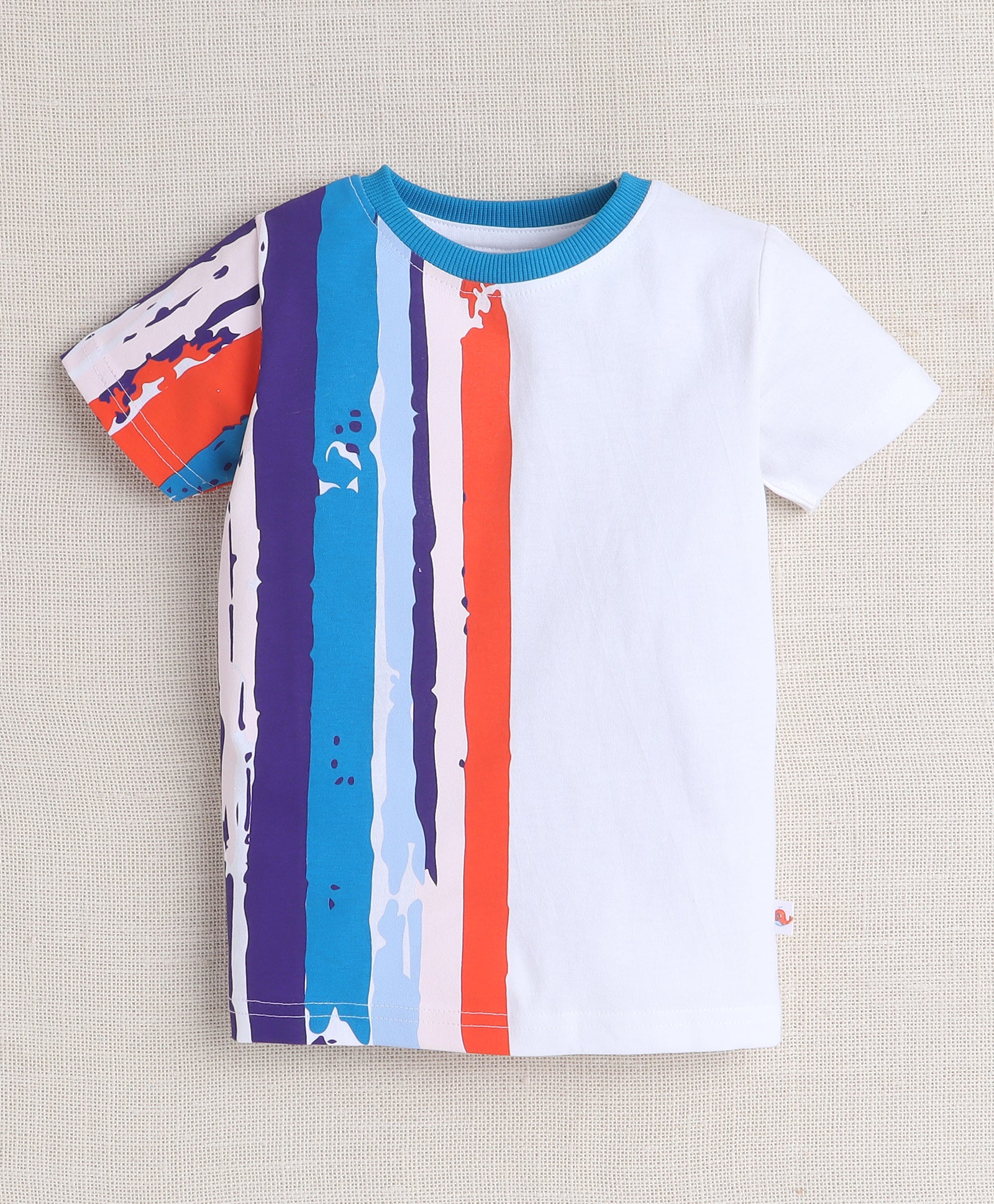 BUMZEE White & Blue Boys Half Sleeves T-Shirt & Short Set