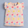 BUMZEE Peach & Pink Girls Sleeveless T-Shirt & Short Set