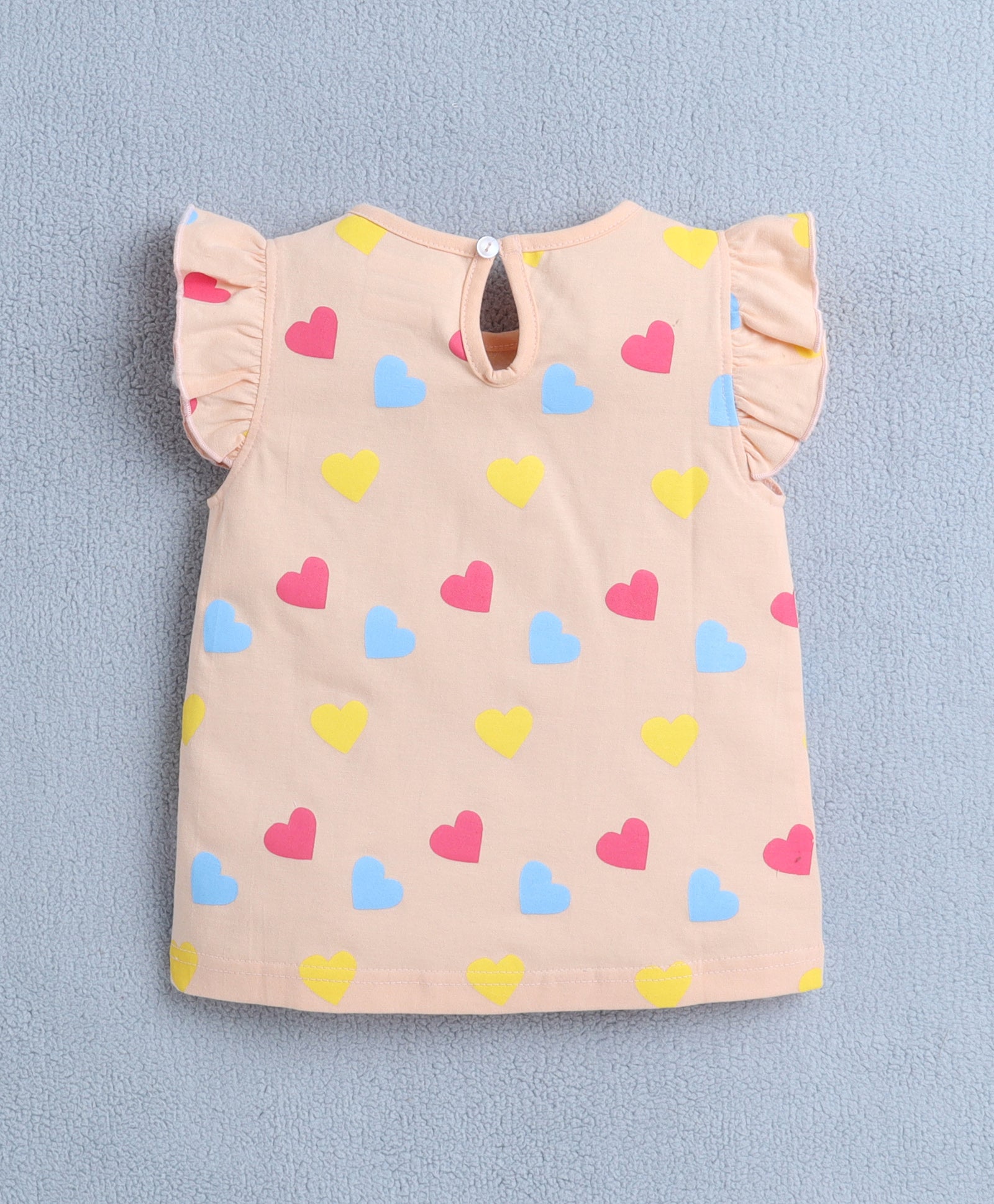 BUMZEE Peach & Pink Girls Sleeveless T-Shirt & Short Set
