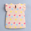 BUMZEE Peach & Pink Girls Sleeveless T-Shirt & Short Set